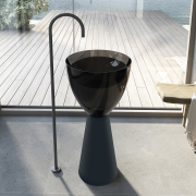 Раковина отдельностоящая прозрачная Abber AT2703Onyx-Black черный/черный матовый preview