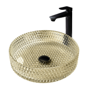 Раковина накладная стеклянная Abber Glas AK2301GG золото preview