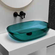 Раковина накладная прозрачная Abber Kristall AT2805Aquamarin бирюзовая preview