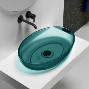 Раковина накладная прозрачная Abber Kristall AT2801Aquamarin бирюзовая preview