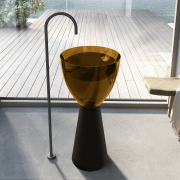 Раковина отдельностоящая прозрачная Abber Kristall AT2703Black-Vesuvian черный/оливковый preview