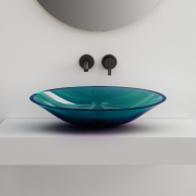 Раковина накладная прозрачная Abber Kristall AT2812Aquamarin бирюзовая preview