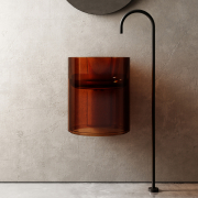 Раковина подвесная прозрачная Abber Kristall AT2704Opal коричневая preview