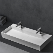 Раковина накладная Abber Stein AS2642 двойная, белая матовая preview