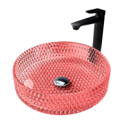 Раковина накладная стеклянная Abber Glas AK2301OR красная preview