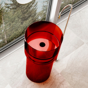 Напольная раковина отдельностоящая прозрачная Abber Kristall AT2701Rubin красная preview