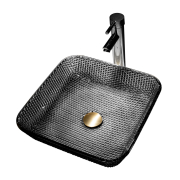 Раковина накладная стеклянная Abber Glas AK2311B черная preview