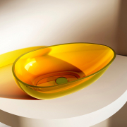 Раковина накладная прозрачная Abber Kristall AT2811Amber желтая preview