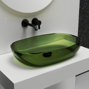 Раковина накладная прозрачная Abber Kristall AT2805Emerald зеленая preview