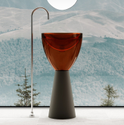 Раковина отдельностоящая прозрачная Abber Kristall AT2703Black-Opal черный/коричневый preview