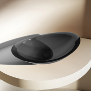 Раковина накладная прозрачная Abber Kristall AT2808Onyx черная preview