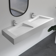 Раковина подвесная Abber Stein AS2643-1.2 двойная, белая матовая preview