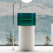 Напольная раковина отдельностоящая прозрачная Abber Kristall AT2701White-Aquamarin белый/бирюзовый preview