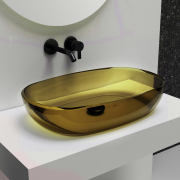 Раковина накладная прозрачная Abber Kristall AT2805Vesuvian оливковая preview