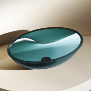 Раковина накладная прозрачная Abber Kristall AT2802Aquamarin бирюзовая preview