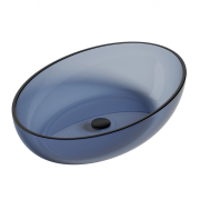 Раковина накладная прозрачная Abber Kristall AT2801Saphir синяя preview